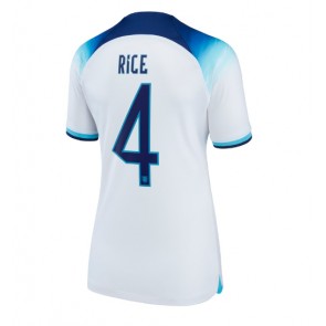 England Declan Rice #4 kläder Kvinnor VM 2022 Hemmatröja Kortärmad